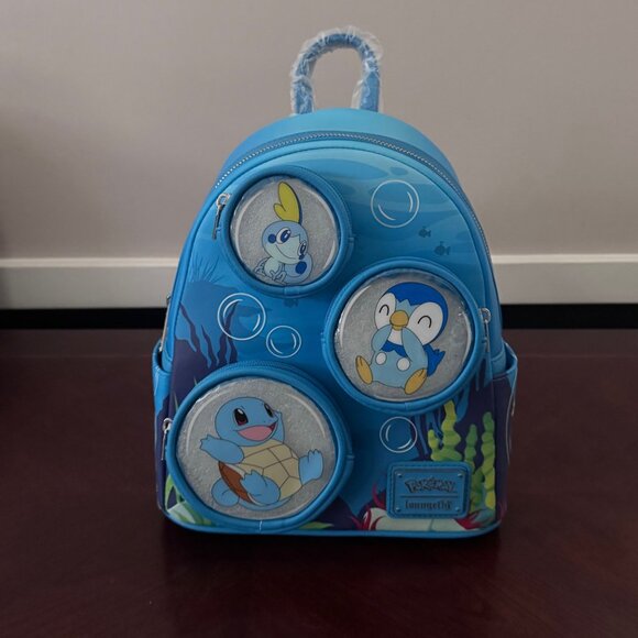 Loungefly Blue Water Type Pokemon Squirtle Mini Backpack - Picture 2 of 10